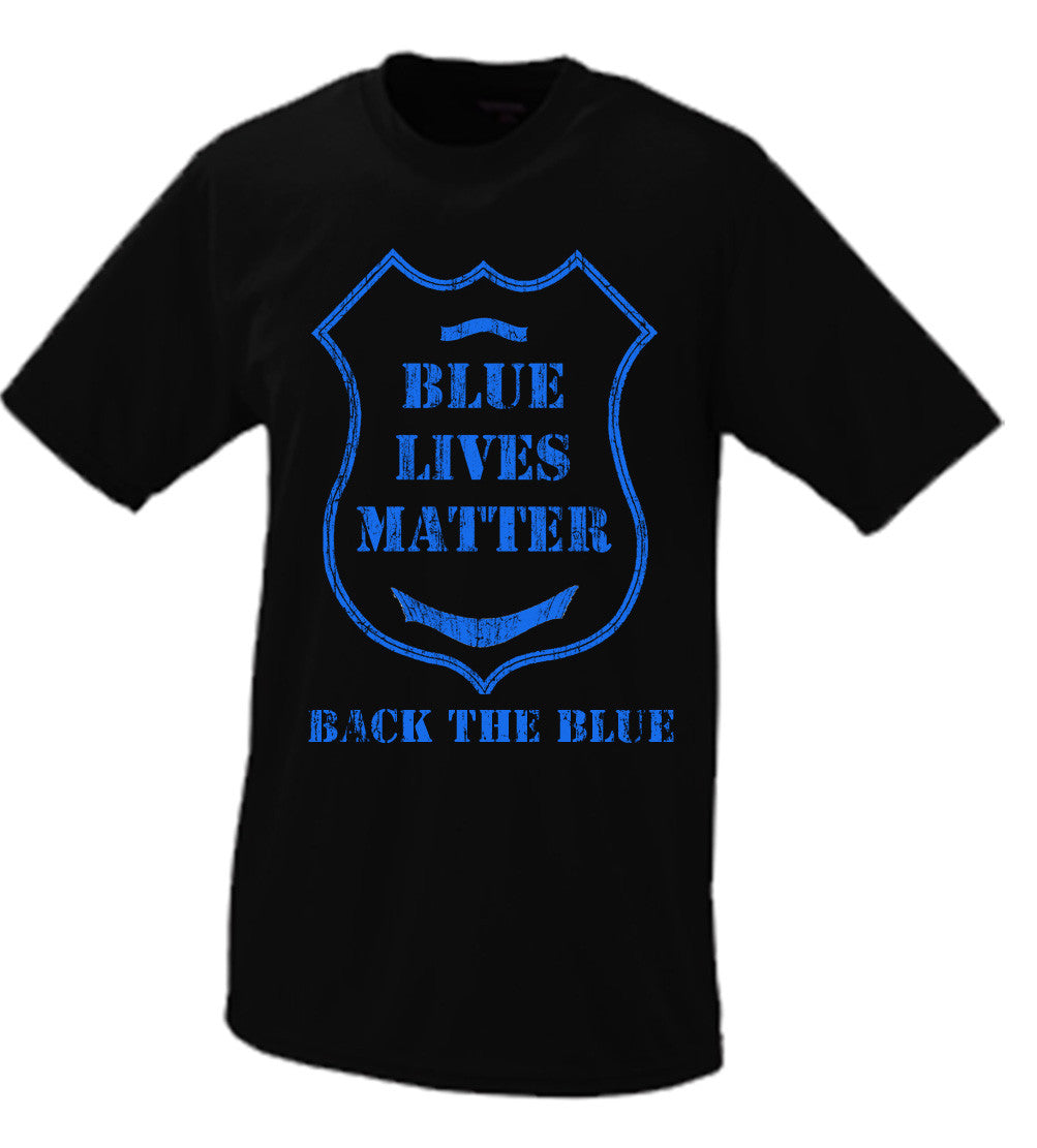 Back The Blue Blue Lives Matter Police Badge Shirt Black, White, Blue All Lives Matter T Shirt