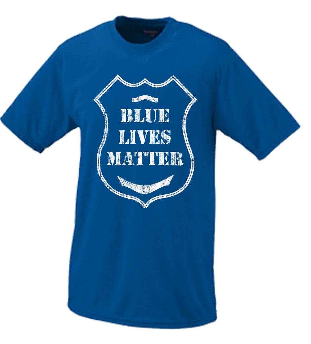 Blue Lives Matter Police Badge Shirt Black, White, Blue All Lives Matter