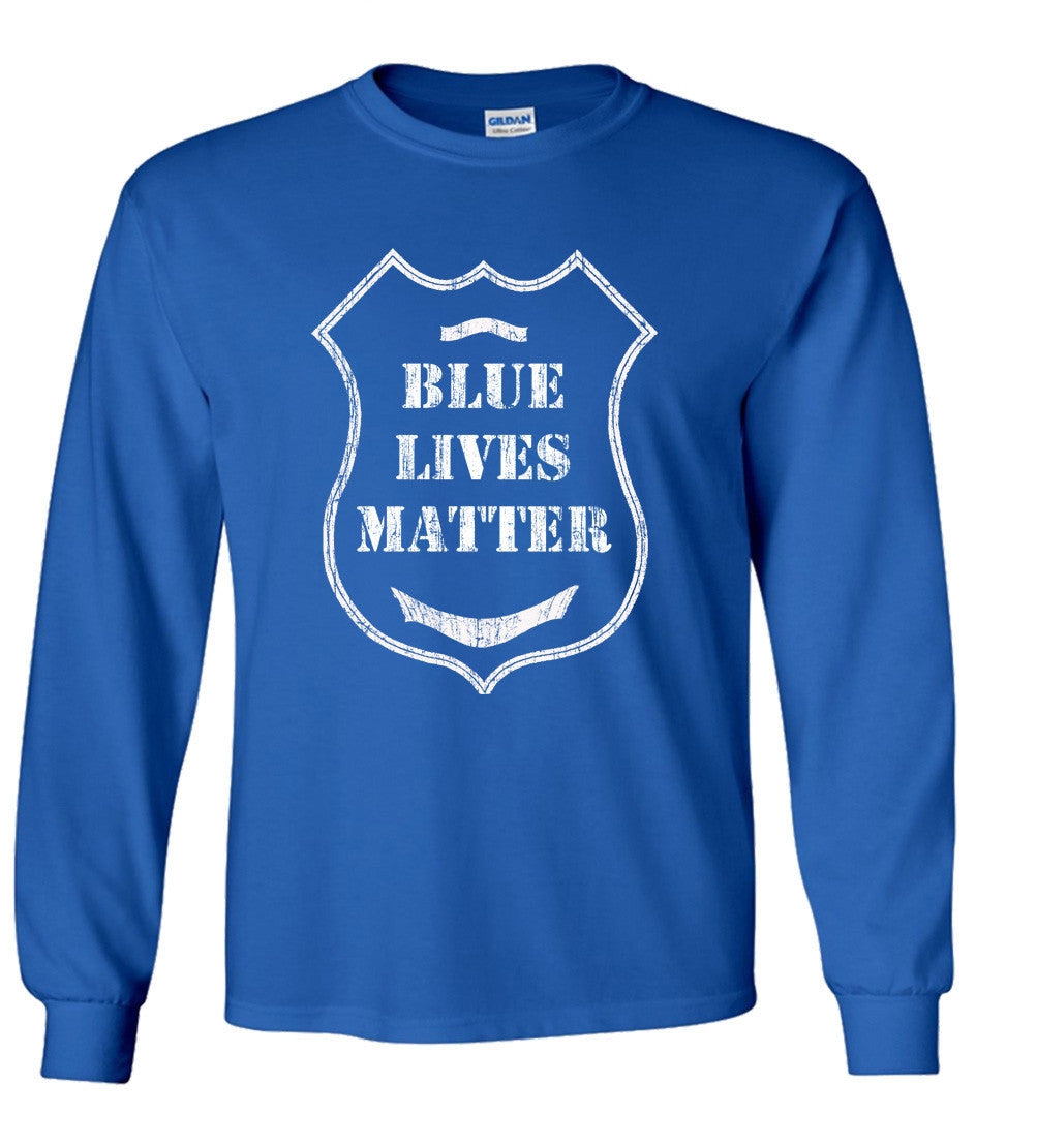 Blue Lives Matter Police Badge Shirt Black, White, Blue All Lives Matter