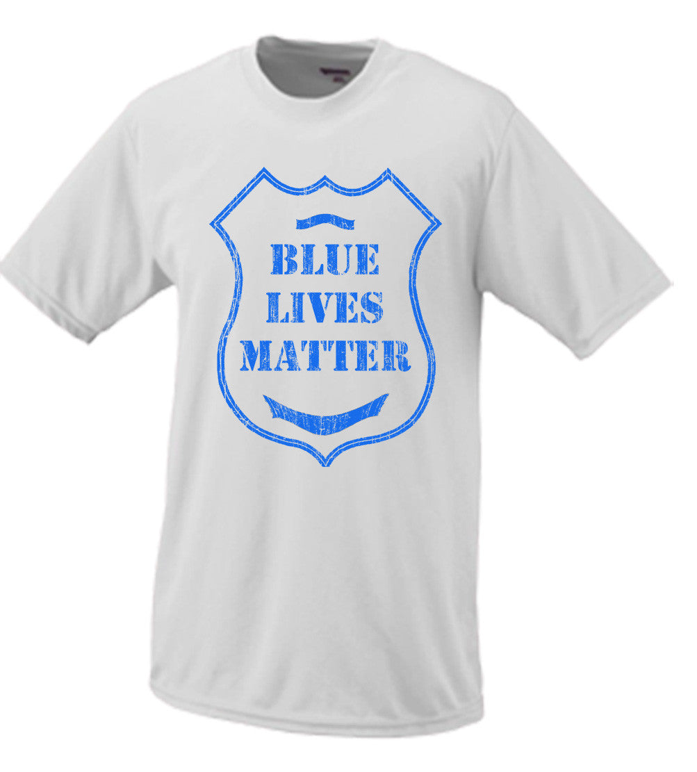 Blue Lives Matter Police Badge Shirt Black, White, Blue All Lives Matter