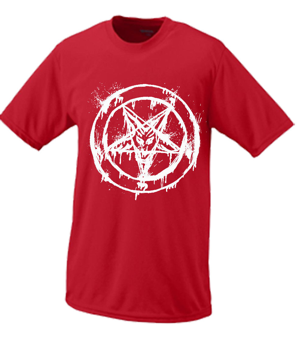 Pentagram Evil Face Symbol T shirt